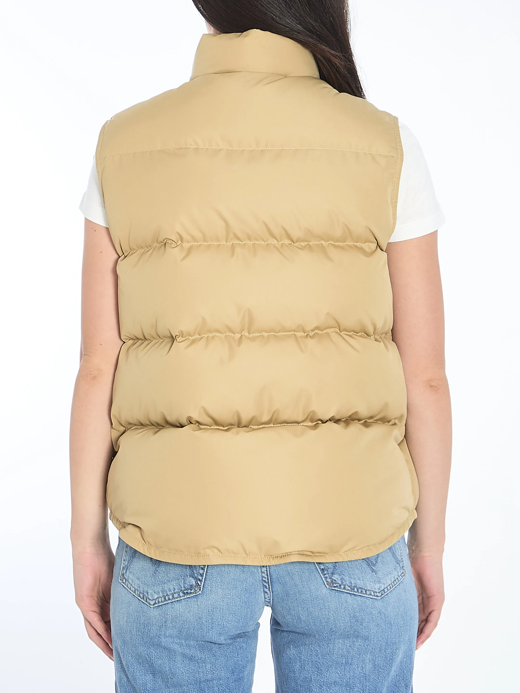 Celine Quilted Vest In Beige