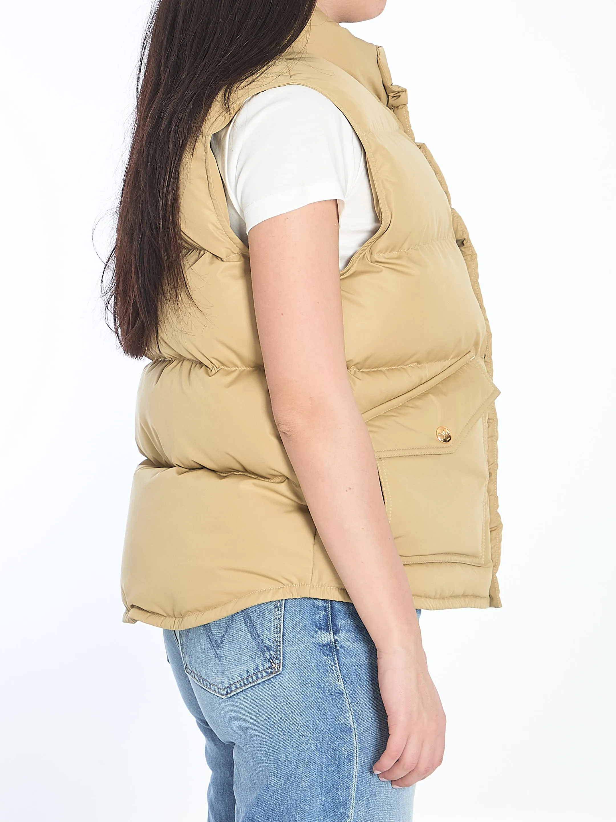 Celine Quilted Vest In Beige