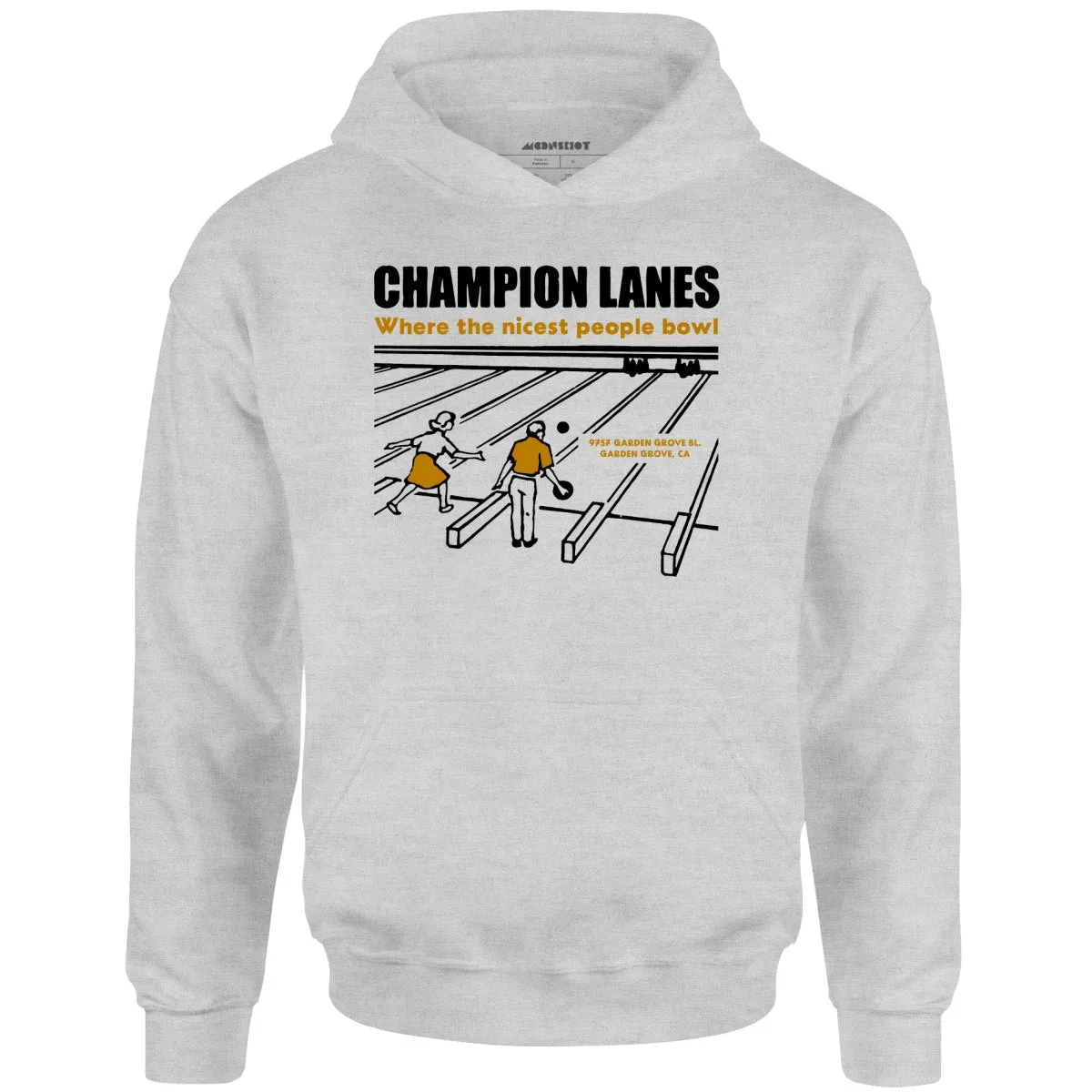 Champion Lanes - Garden Grove, CA - Vintage Bowling Alley - Unisex Hoodie
