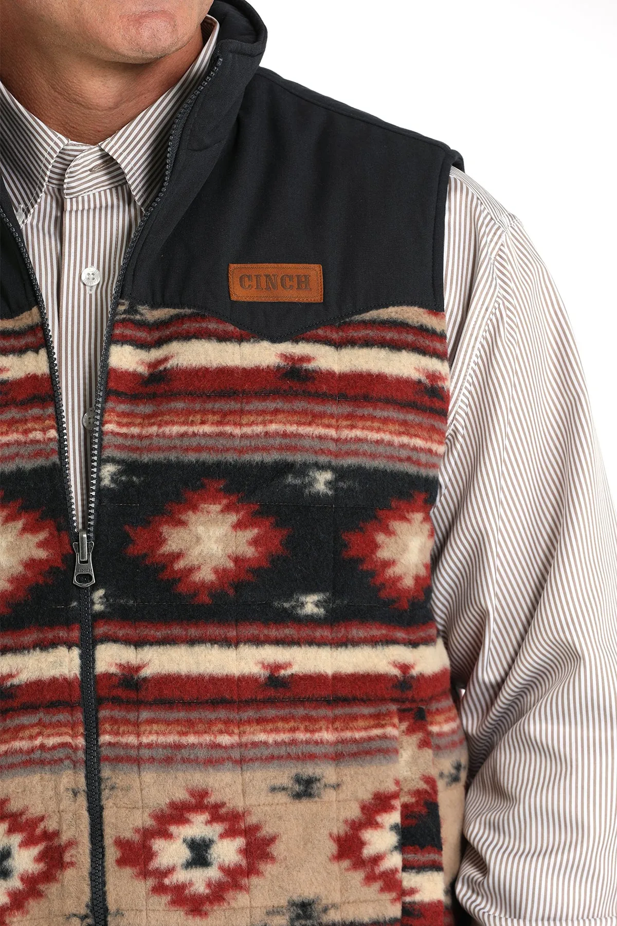 Cinch Men's Khaki and Navy Reversible Quilted Vest