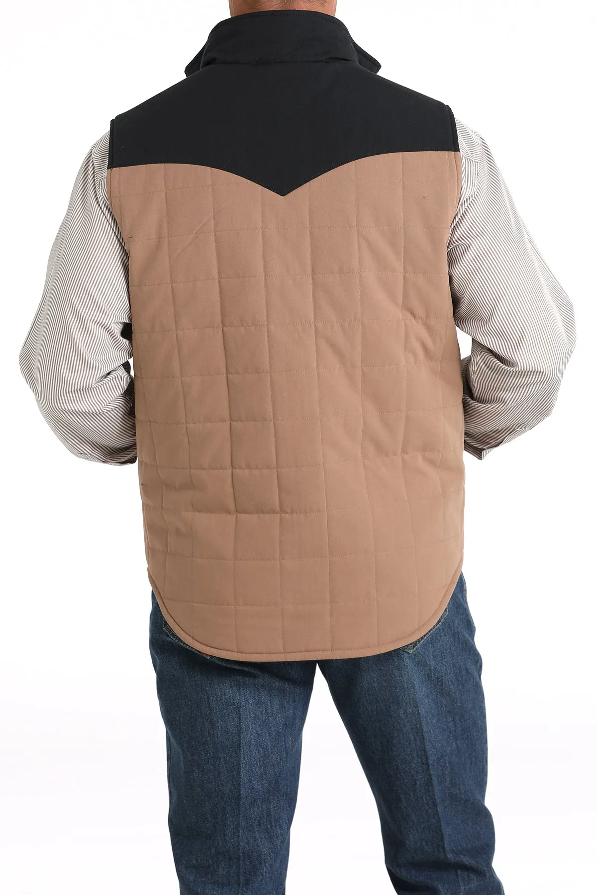 Cinch Men's Khaki and Navy Reversible Quilted Vest
