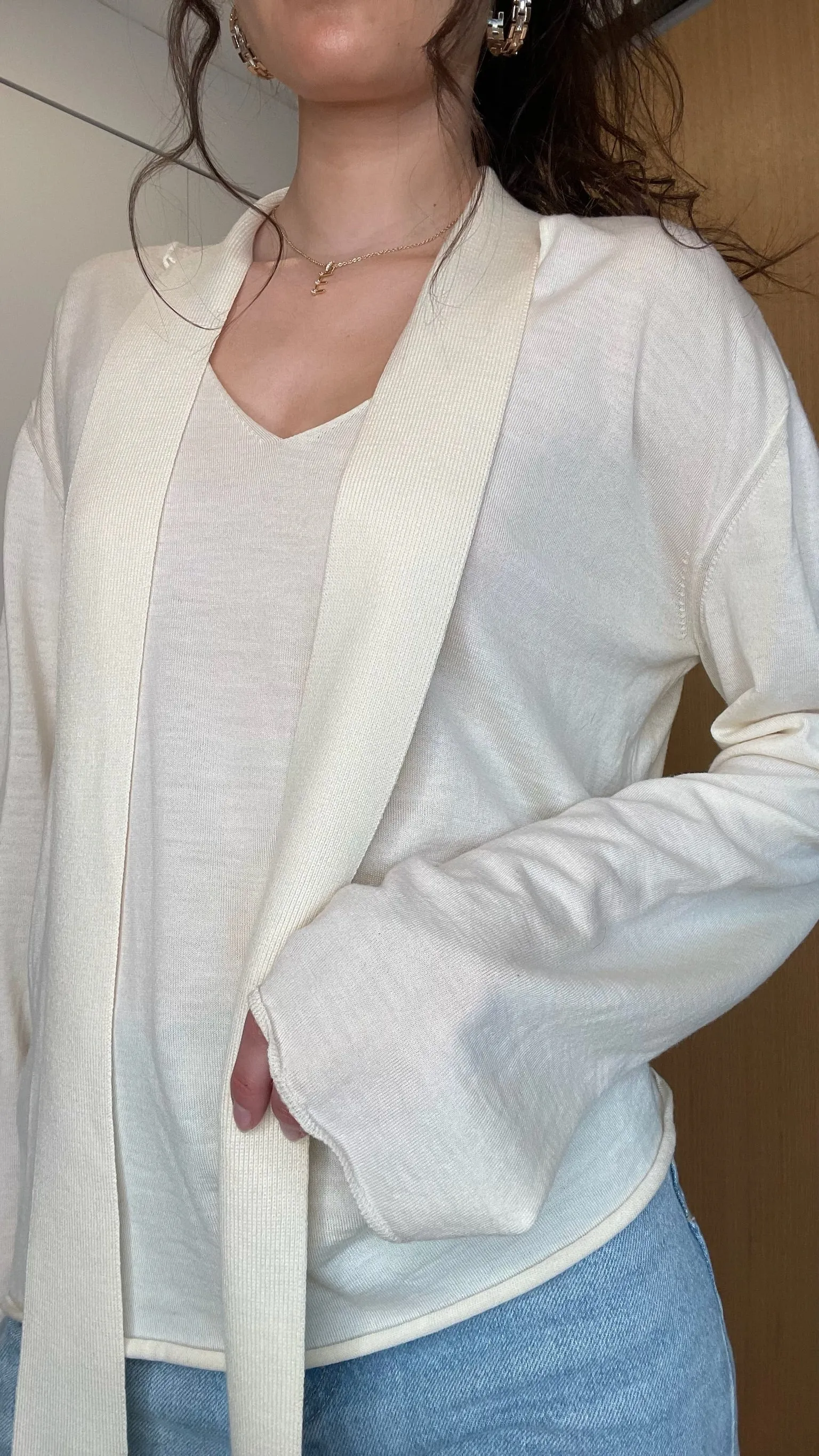 Cream Lightweight Pullover - M