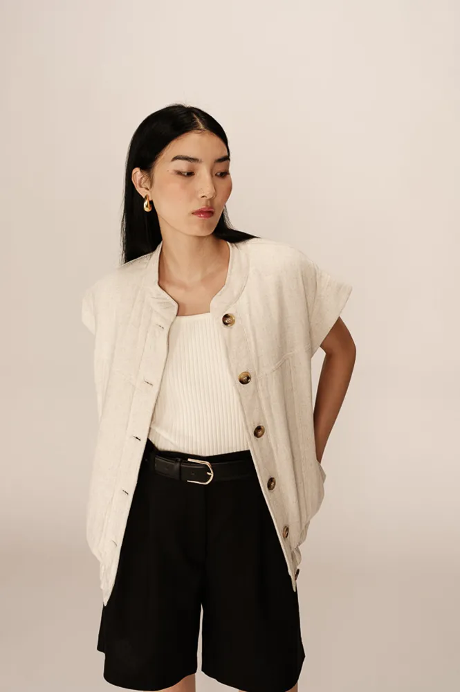 Grace & Mila Placide Beige Vest