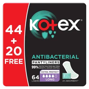 Kotex Antibacterial Liners 64's