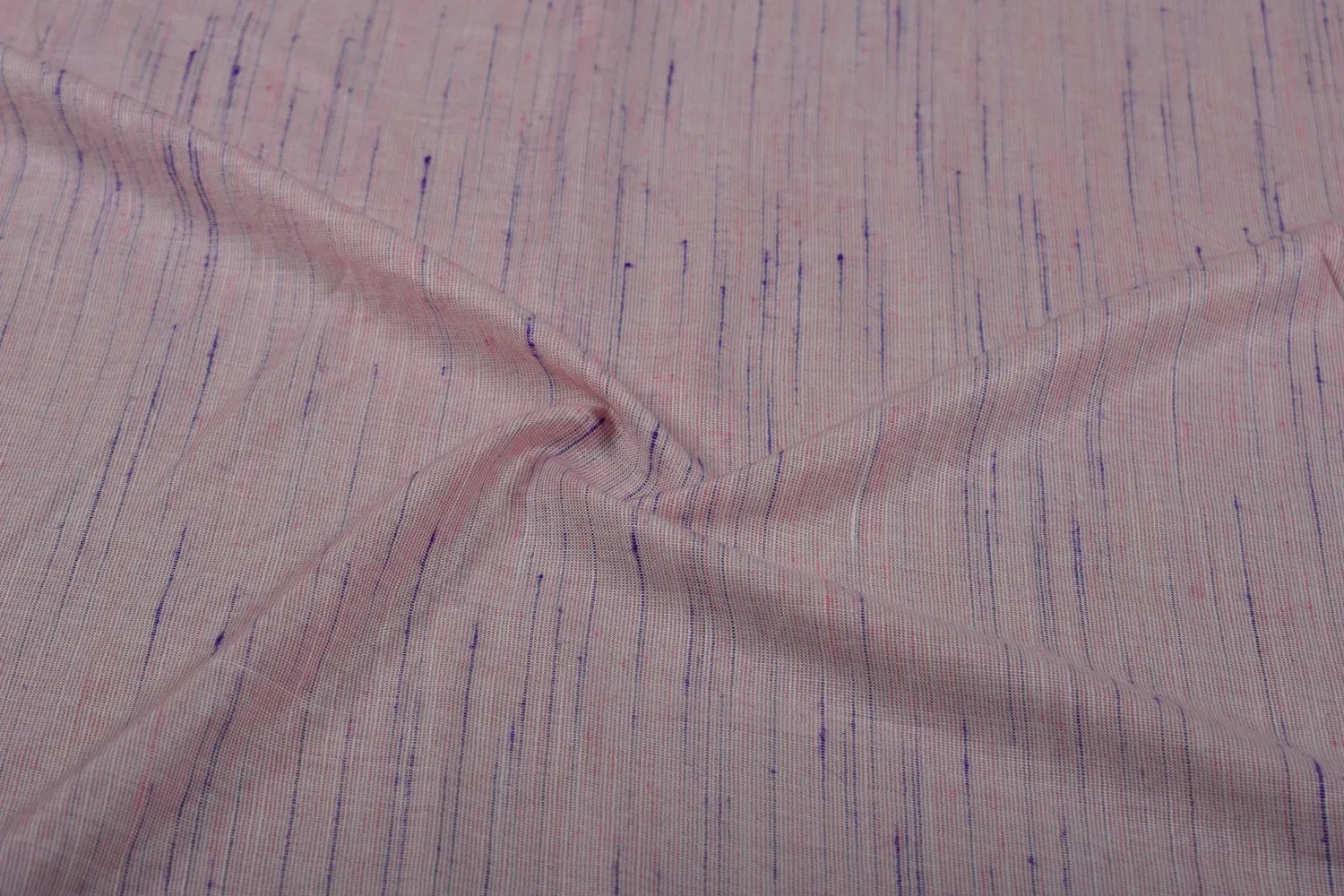 Pink & Blue Plain Yarn Dyed Cotton Blend Fabric