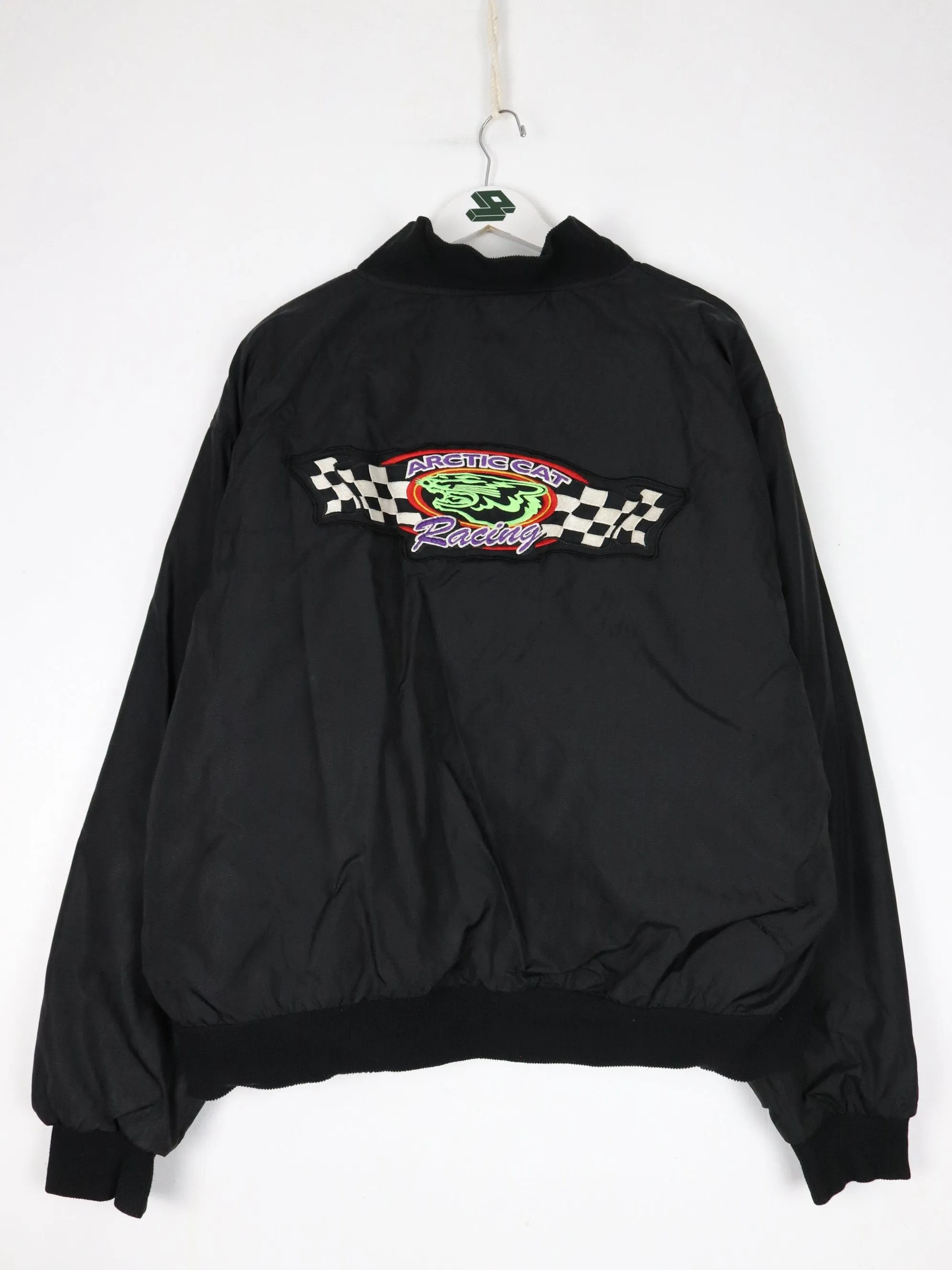 Vintage Arctic Cat Jacket Mens XL Black Racing Coat