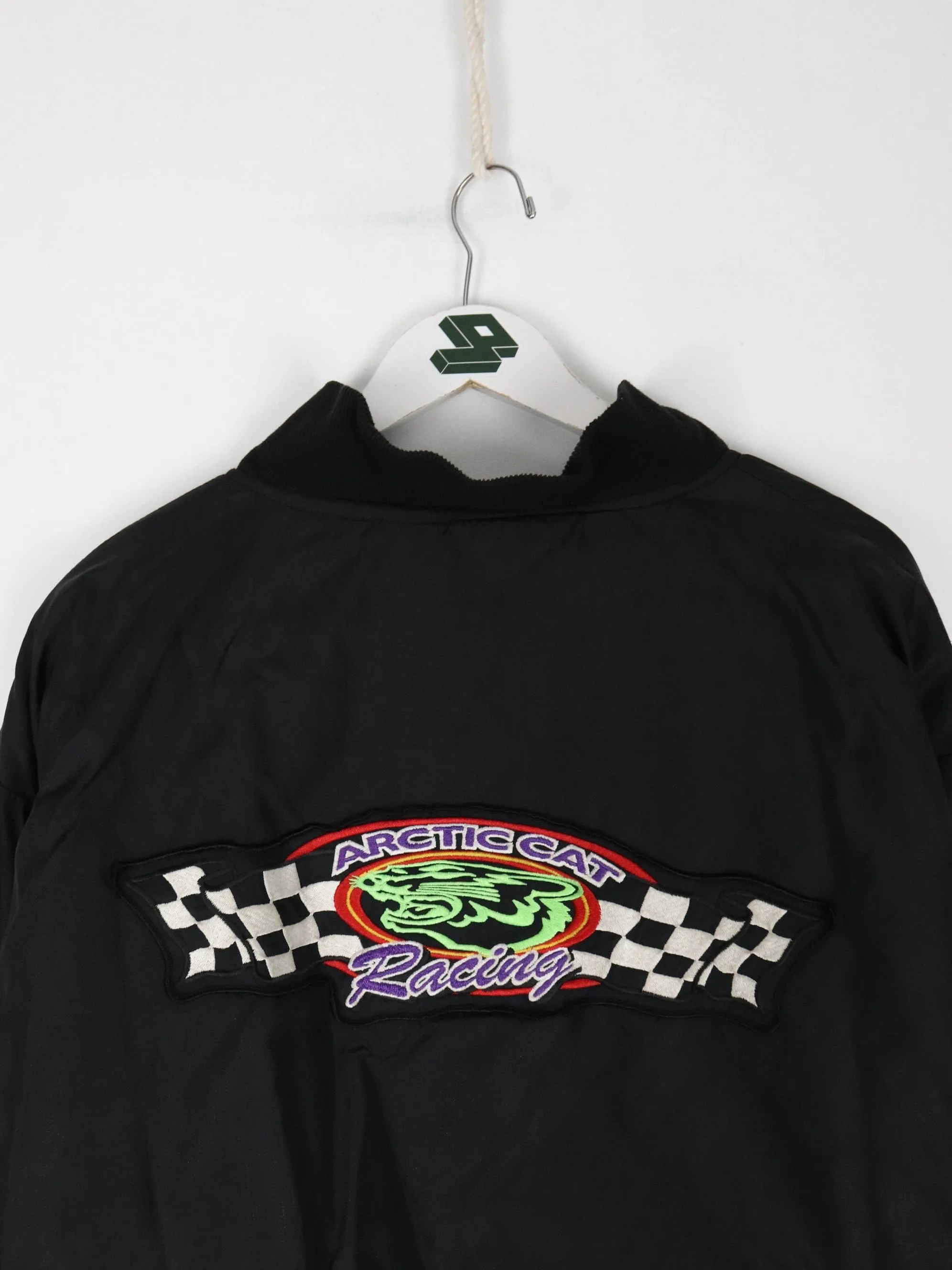 Vintage Arctic Cat Jacket Mens XL Black Racing Coat